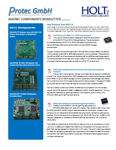 New Avionic Parts from HOLT IC August 2014