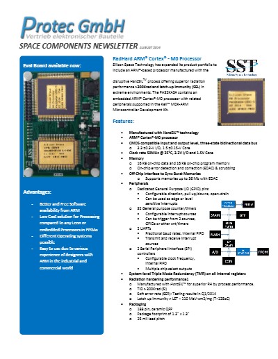 Newsletter RadHard ARM Cortex M0 Prozessor